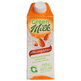 Молоко рисовое миндаль Green Milk 0,75мл